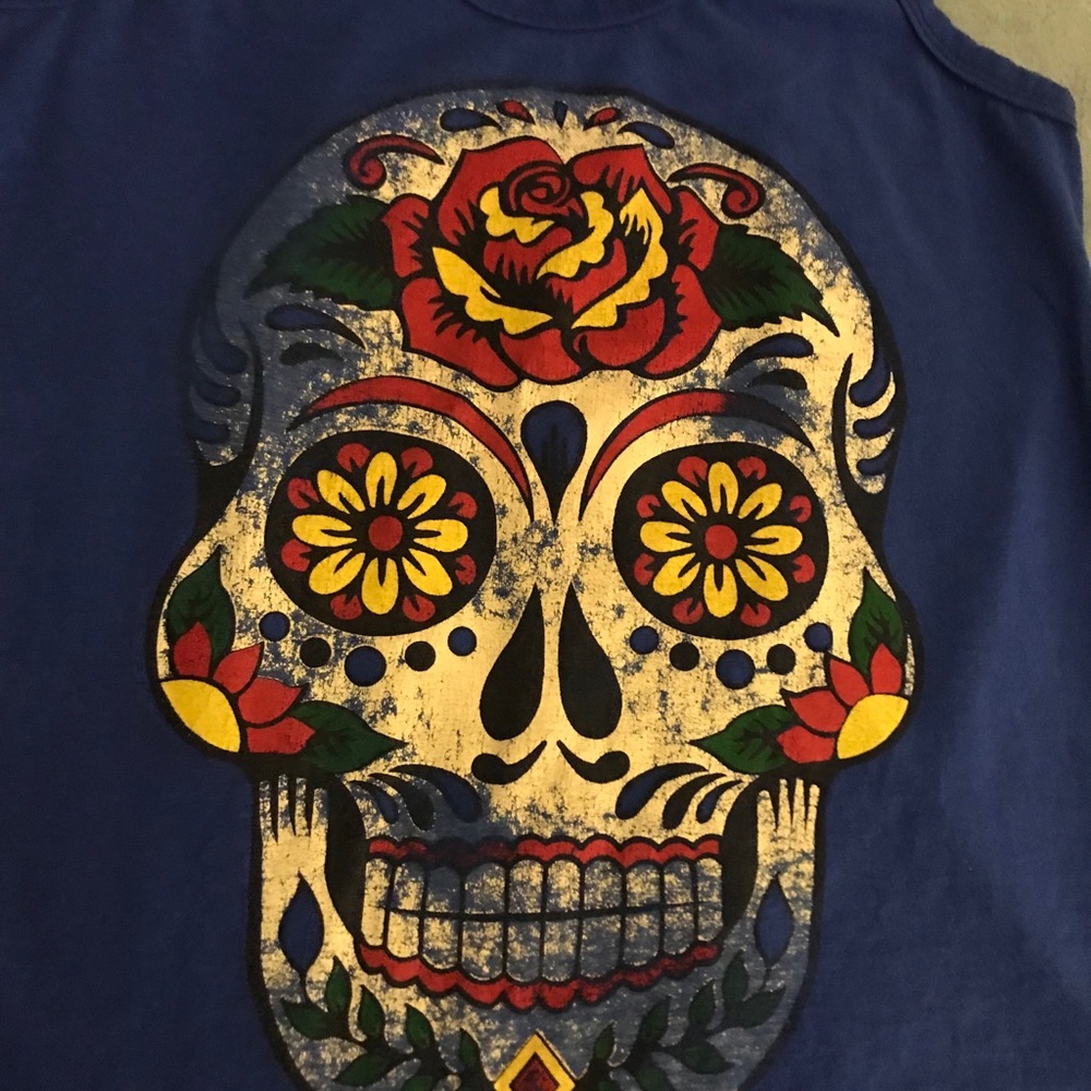 Colorful Skull Racerback Tank Top - Picture 3 of 5